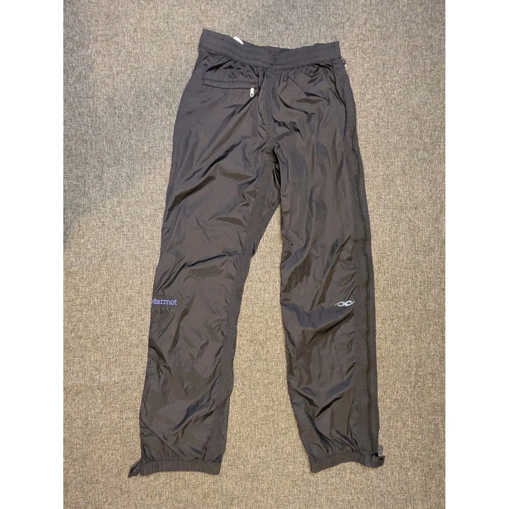 Marmot Women's Medium PreCip Eco Full-Zip Pants Black hiking outdoor waterproof